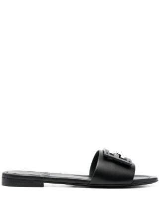 fendi ff logo plaque sandals|fendi logo slip on sandals.